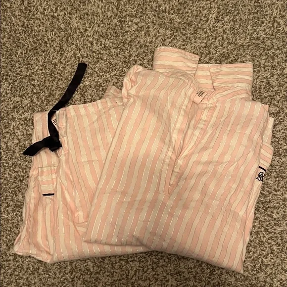 PINK Victoria's Secret Light Pink Striped Pajama Set - Picture 5 of 5
